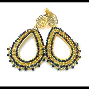 Handmade.  Murano stone earrings